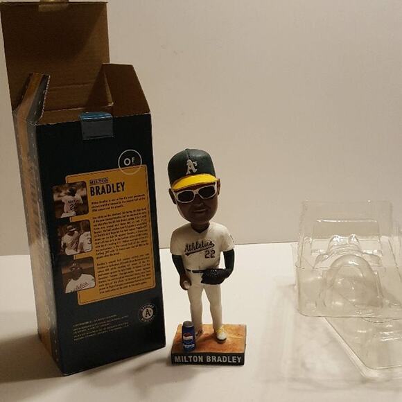 Oakland Athletics A's MILTON BRADLEY BOBBLEHEAD Brand NEW in the box. - Picture 2 of 8